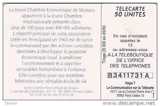 Monaco, MF28, 50 Units, Jeune Chambre Economique, 2 Scans. - Monace