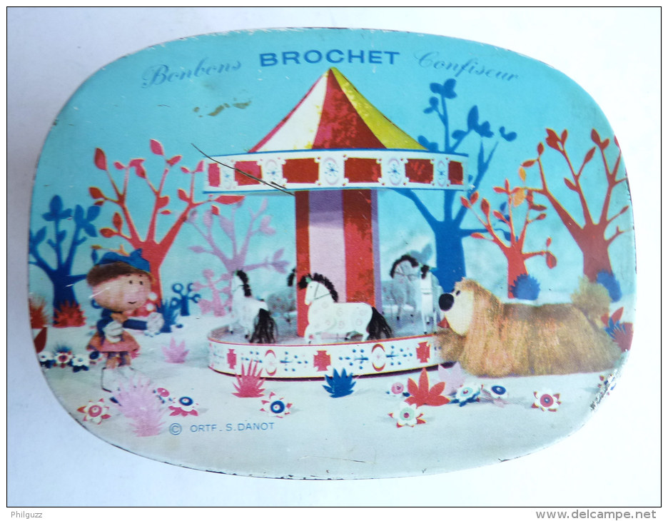 RARE BOITE En Métal BROCHET LE MANEGE ENCHANTE  Vers 1967 DANOT (1) - Tischkunst