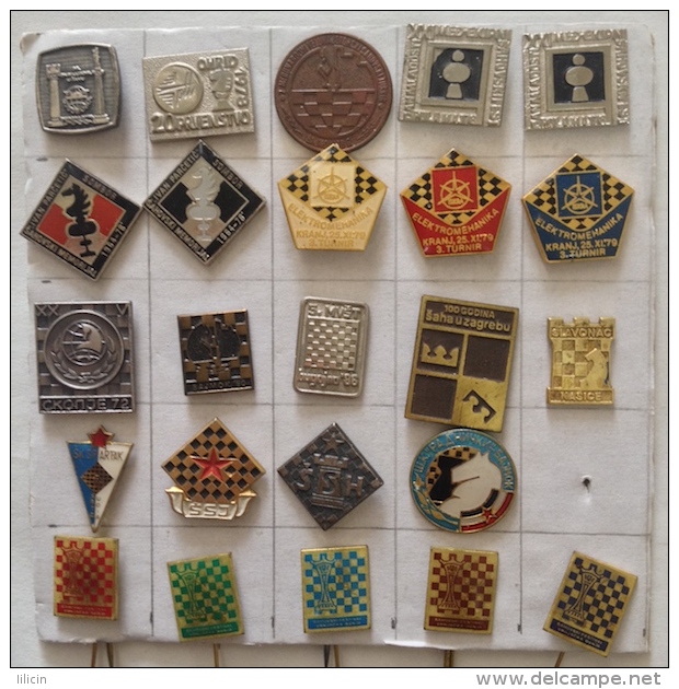 Badge Pin ZN000635 - Chess Yugoslavia (24 Different Pieces) - Other & Unclassified