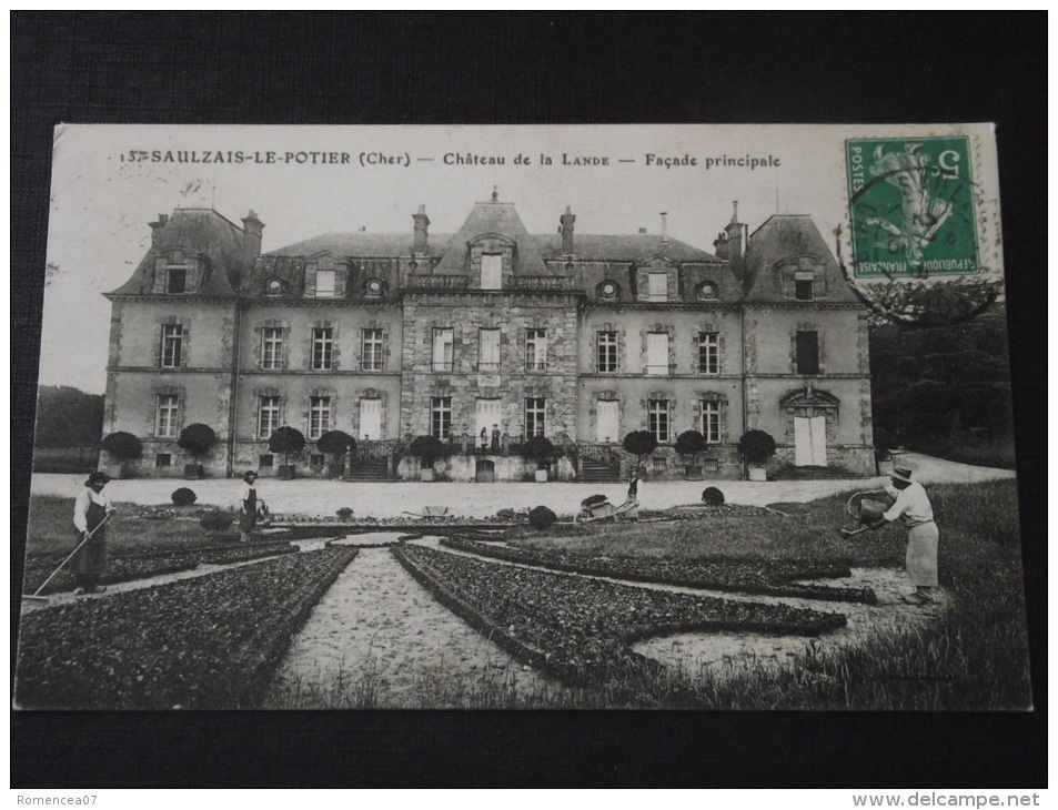 SAULZAIS-le-POTIER (Cher) - Château De La LANDE - Façade Principale - Travaux De Jardinage - Jardiniers - 27 Août 1913 - Other & Unclassified