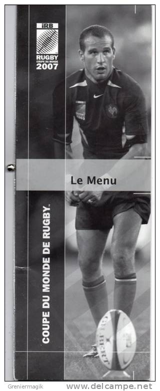 Menu De La Finale De La Coupe Du Monde De Rugby 2007 - Couverture Michalak - Rugby