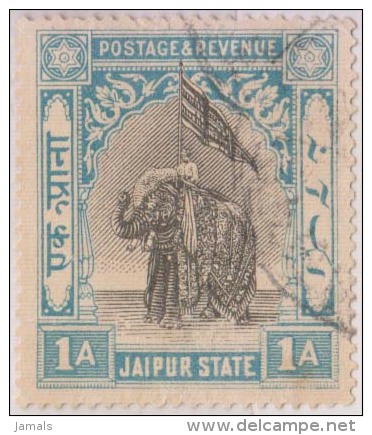 India, Princely State Jaipur, Elephant, Used, Inde Indien Condition As Per The Scan - Jaipur