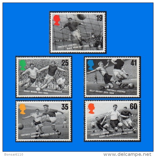 GB 1996-0001, European Football Championship, Set Of 5 MNH Stamps - Unused Stamps