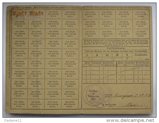 Quittungskarte  Avec Timbre Alsace Hunspach 1918 - Documents