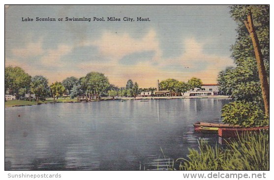 Lake Scanlan Or Swimming Pool Miles City Montana 1943 - Miles City