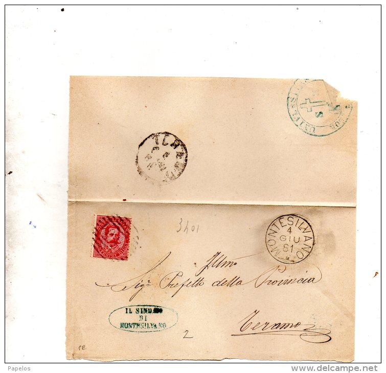 1881   LETTERA CON ANNULLO ALANNO MONTESILVANO TERAMO - Storia Postale