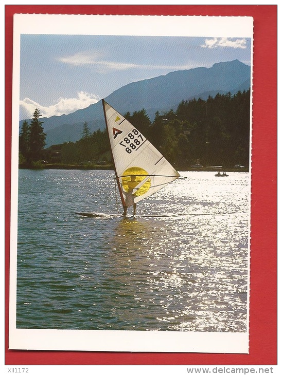 ACM2-49 Crans Montana Planche à Voile Sur Le Lac De Montagne. Non Circulé. - Sailing