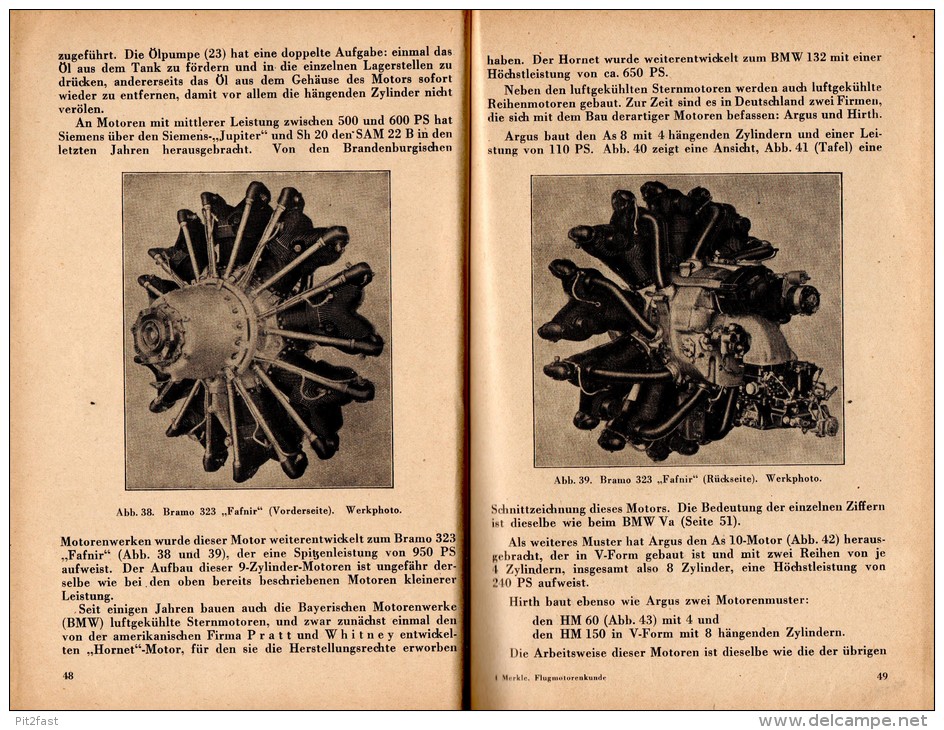 Handbuch Flugmotoren - Technik , 1942 , Wehrmacht - Flugzeug , BMW , Argus , Hirth , Bramo , Siemens , Wright !!! - Fliegerei