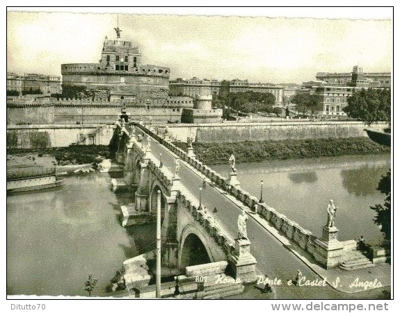 Roma - St.angelo Bridge And Castle - Formato Grande Viaggiata - S - Castel Sant'Angelo