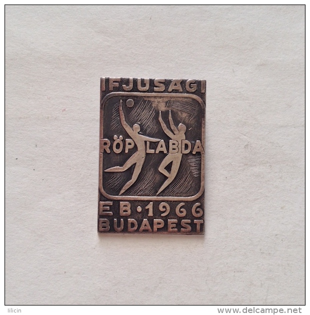 Badge / Pin (Volleyball) - Hungary Budapest European Junior Championship 1966 - Volleyball