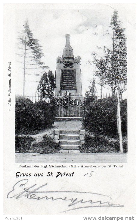 Nr.200,  AK  Gruss Aus St. Privat,  Denkmal Des Kgl. Sächsischen (XII.) Armeekorps - Monuments Aux Morts