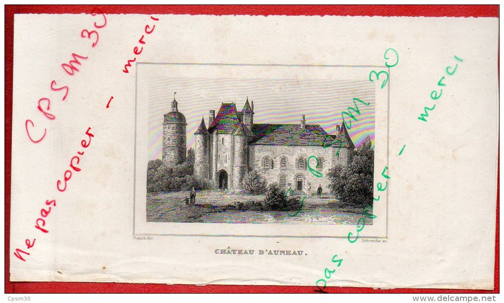 Eaux Fortes - CHATEAU D' AUNEAU - 28 Eure Et Loir - Rauch Del. / Schroeder Sc. - Prints & Engravings