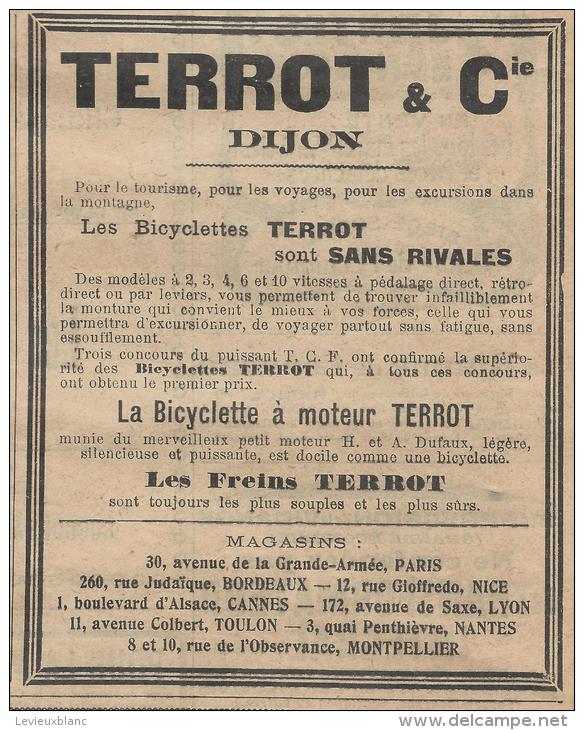 Bicyclette à Moteur  / TERROT & Cie/ H. & A. DUFAUT/Revue TCF/DIJON  / 1907       ILL29 - Publicités