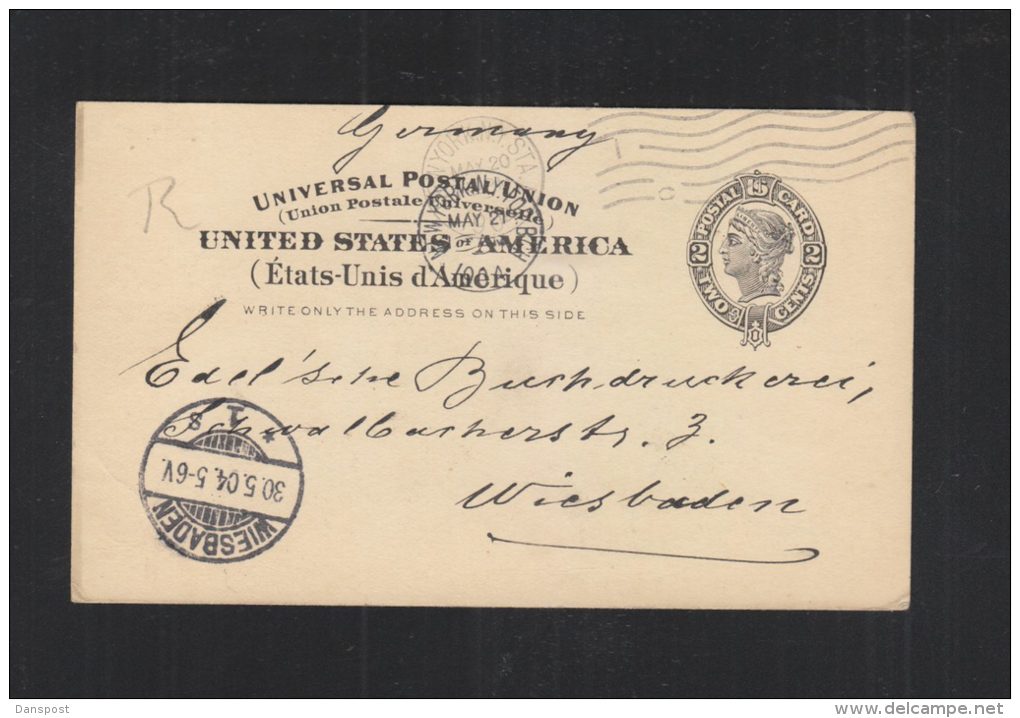 USA Stationery 1904 To Germany - 1901-20