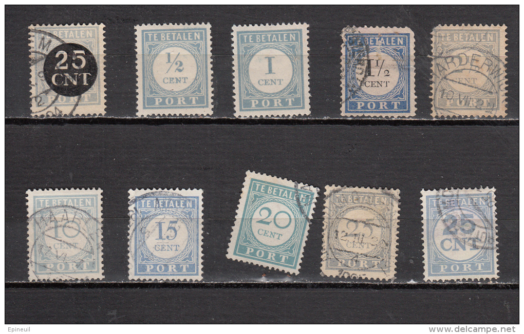 PAYS BAS ° YT N° LOT DE 10 TIMBRES TAXES DIFFERENTS - Impuestos