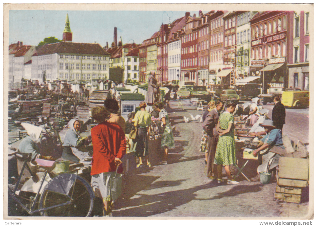 DANEMARK,DENMARK,COPENHAGUE EN 1958,copenhagen,gammel Strand,ile De Seeland,hovedstaden,march é Aux Poissons,port,rare - Denmark