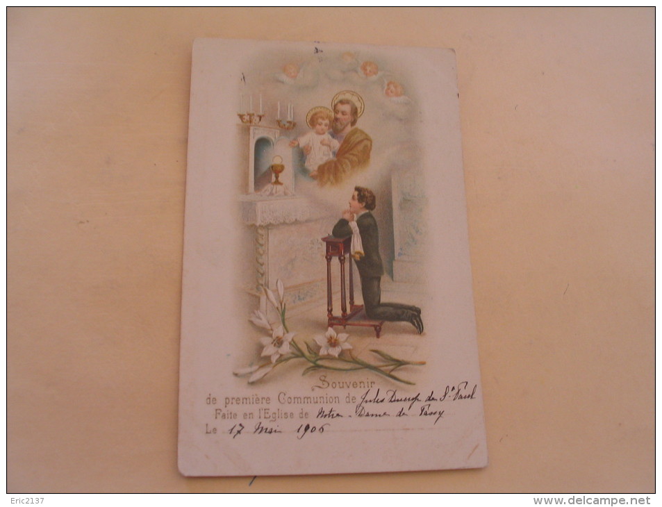 CARTE SOUVENIR DE 1ERE COMMUNION...1906.. - Comunioni