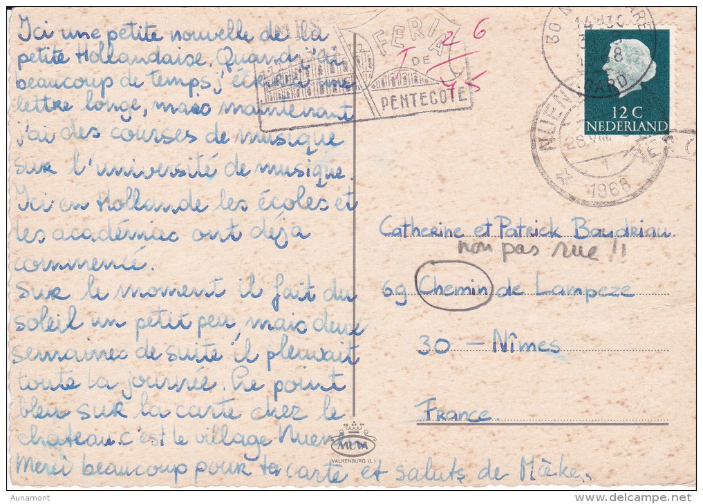 Holanda--Noord Brabant--1968---Cachet-Holanda Y Francia--a, Nimes, Francia - Otros & Sin Clasificación