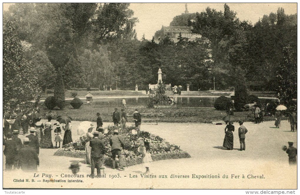 CPA 43 LE PUY CONCOURS REGIONAL 1903 LES VISITES AUX DIVERSES EXPOSITIONS DU FER A CHEVAL - Le Puy En Velay