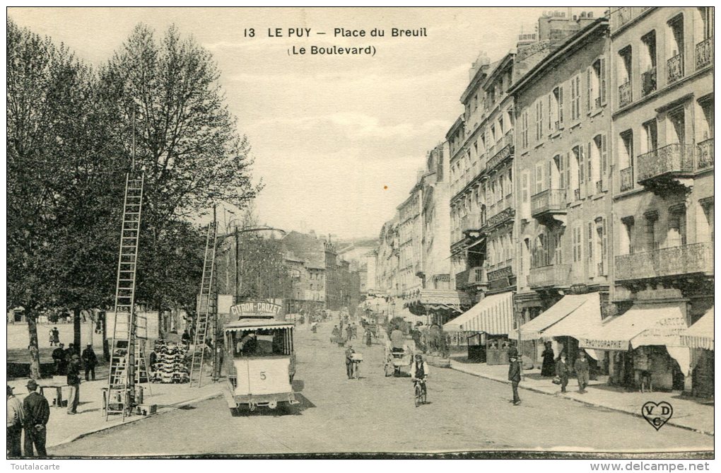 CPA 43 LE PUY PLACE DU BREUIL LE BOULEVARD - Le Puy En Velay