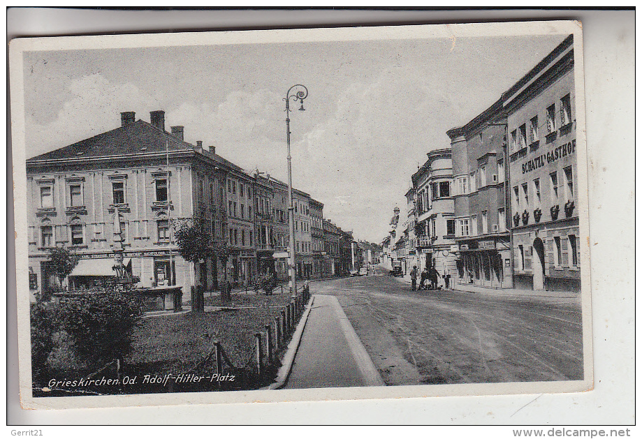 A 4710 GRIESKIRCHEN, Adolf - Hitler - Platz, 1943, Karte Nach Luxemburg Gelaufen - Grieskirchen