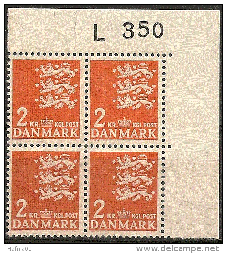 Denmark 1946  Michel 290y  Plate-block MNH.. - Nuovi