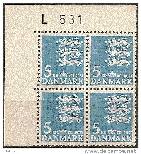 Denmark 1946  Michel 291y  Plate-block MNH.. - Ungebraucht