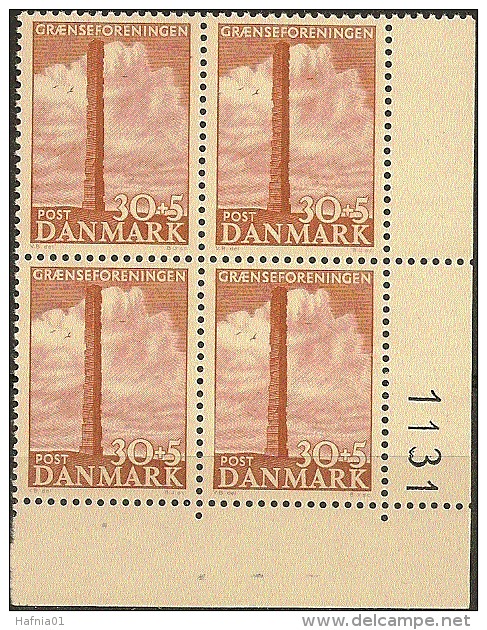 Denmark  1953.  National Monument. Michel 340  Plate-block MNH. - Ungebraucht