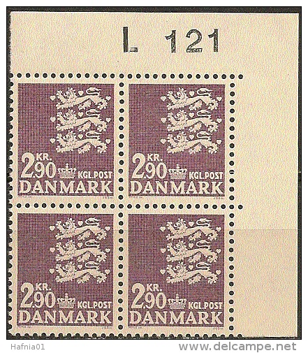 Denmark 1967. Coat Of Arms. Michel 463 Plate-block MNH. - Unused Stamps