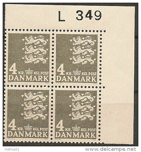 Denmark 1969. Coat Of Arms. Michel 484 Plate-block MNH. - Unused Stamps