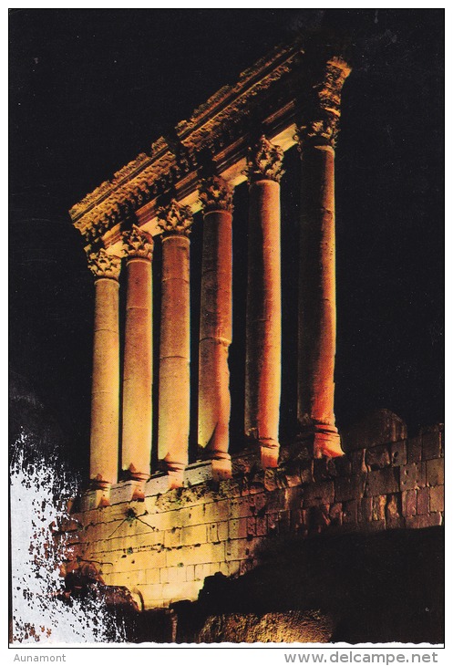 Libano--Las Seis Colunnas Del Templo De Jupiter, Iluminadas Durante El Festival De, Baalbek--Air Mail--a, Paris, Francia - Líbano