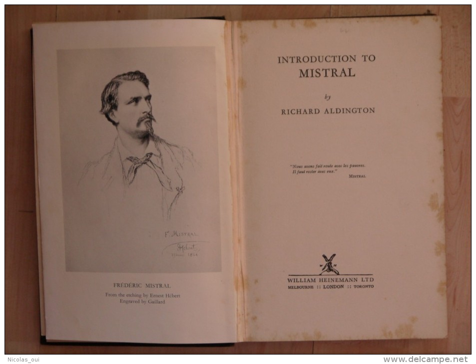 INTRODUCTION TO MISTRAL ALDINGTON    FREDERIC MISTRAL - Cultural