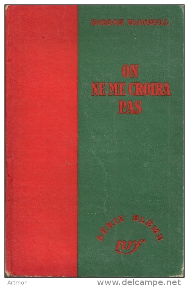 SERIE BLEME N° 19 - 1951 - McDONELL - ON NE ME CROIRA PAS - Série Blême
