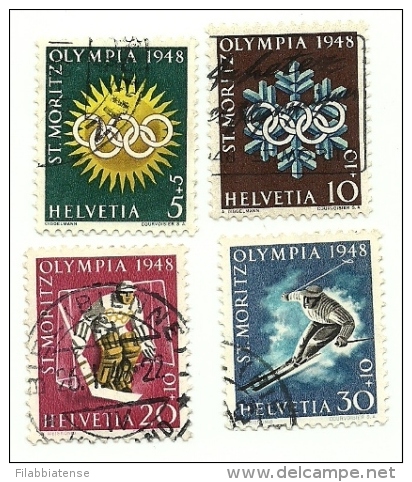 1948 - Svizzera 449/52 Olimpiadi C2846, - Hiver 1948: St-Moritz