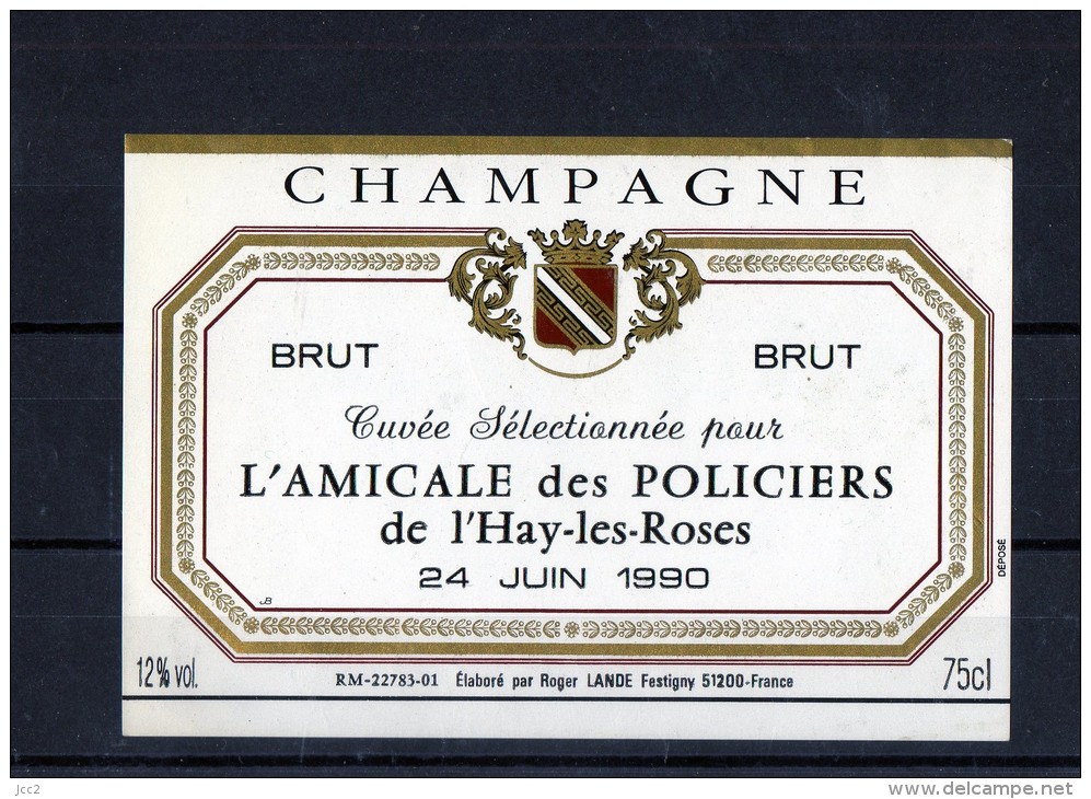 CHAMPAGNE  Cuvée Des Policiers De L'Hay- Les- Roses - Militaria