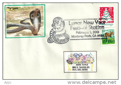 USA. Année Du Serpent 2013, Monterey Park, Californie,  Enveloppe Souvenir - Chinees Nieuwjaar