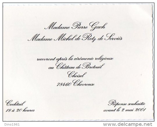 VP711 - VERSAILLES - Mariage De Mr F. DE RETZ X S. GACH / CHEVREUSE / LE CHESNAY / LESIGNAN / CHATOU - Boda