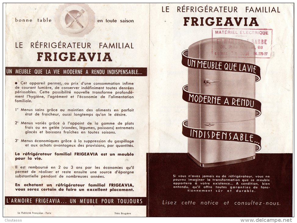 USINE FRIGEAVIA ) VUE AERIENNE, ENTREPOT, LE REFRIGERATEUR FRIGEAVIA ; NOTICES TECHNIQUES - Alimentos