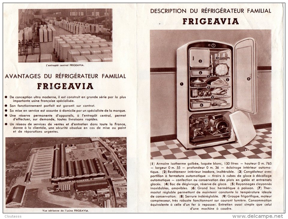 USINE FRIGEAVIA ) VUE AERIENNE, ENTREPOT, LE REFRIGERATEUR FRIGEAVIA ; NOTICES TECHNIQUES - Alimentos