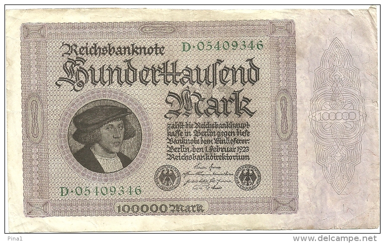 GERMANY - 100 000 MARK 1/02/1923 - 100000 Mark