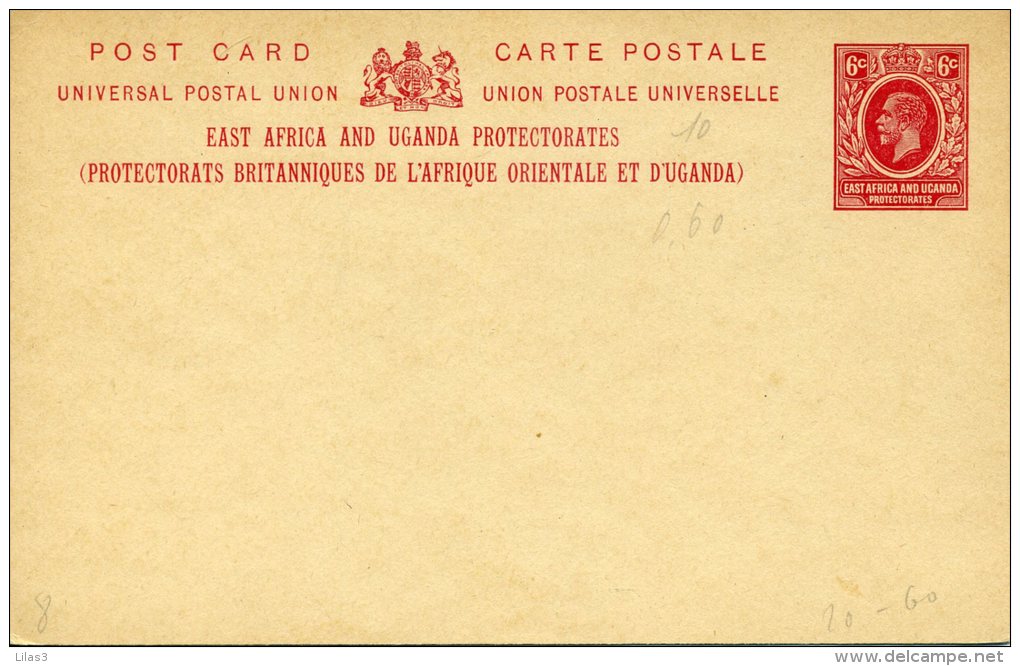 Entier Postal Carte East Africa And Uganda Protectorates 6c Rouge Superbe - Protettorati De Africa Orientale E Uganda