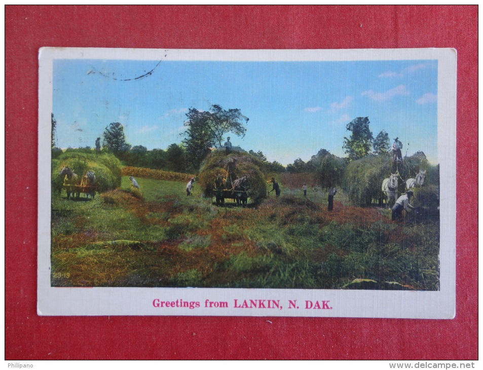Greetings From Lankin ND 1938 Cancel       Ref 1132 - Altri & Non Classificati