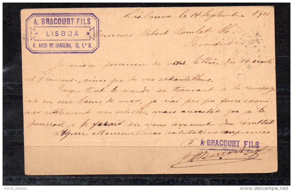 PORTUGAL 14/09/1901 LISBOA>TERMONDE 2 SCAN - Covers & Documents