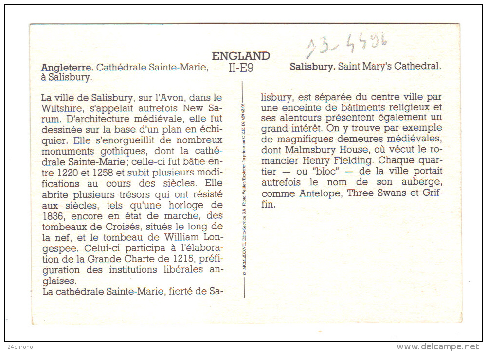 Royaume Uni: Salisbury, Cathedrale Sainte Marie (13-4496) - Salisbury