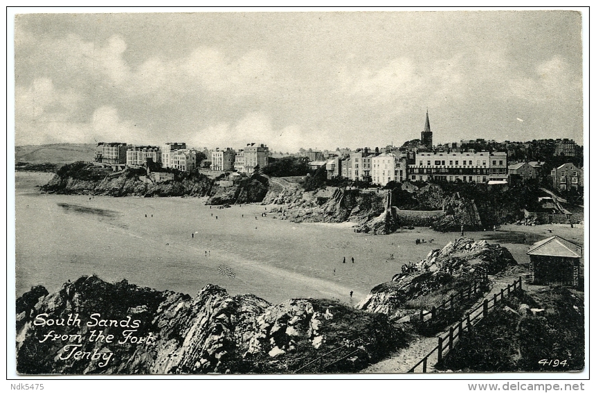 TENBY : SOUTH SANDS FROM THE FORT - Pembrokeshire