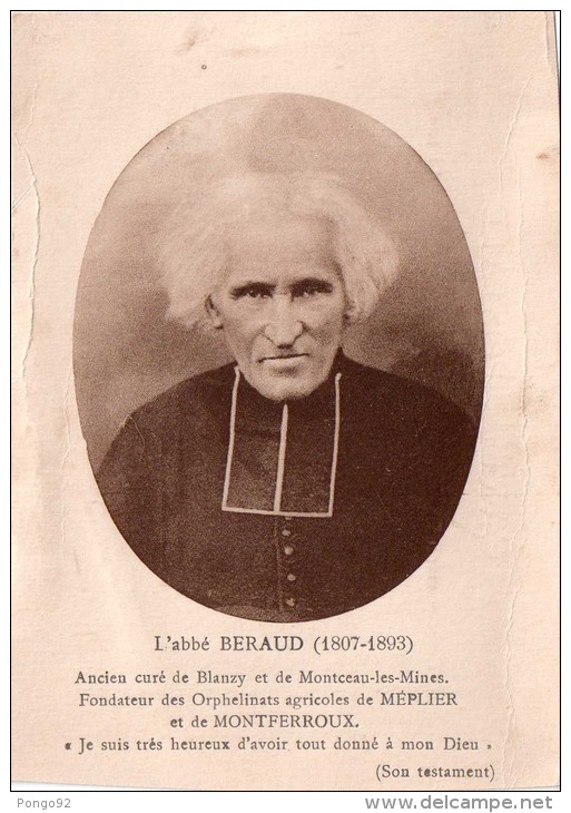 Cpa,  Abbé BERAUD, Servant De Correspondance Entre Un Prêtre Et Un Paroissien (25.2) - Devotion Images