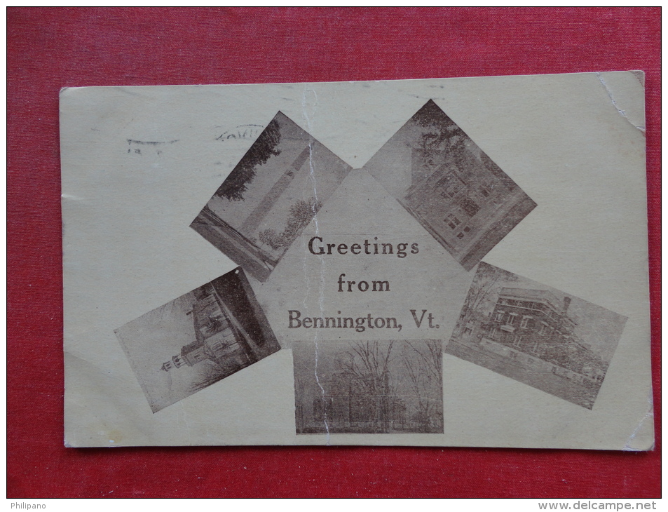 Vermont > Bennington   Multi View 1913 Cancel- Has Crease L  Ref 1133 - Bennington