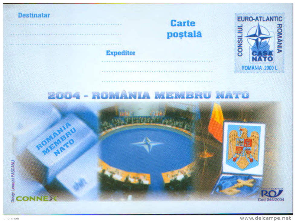 Romania(44)-Stationery Postcard 2004,unused- Romania, NATO(OTAN)member - OTAN