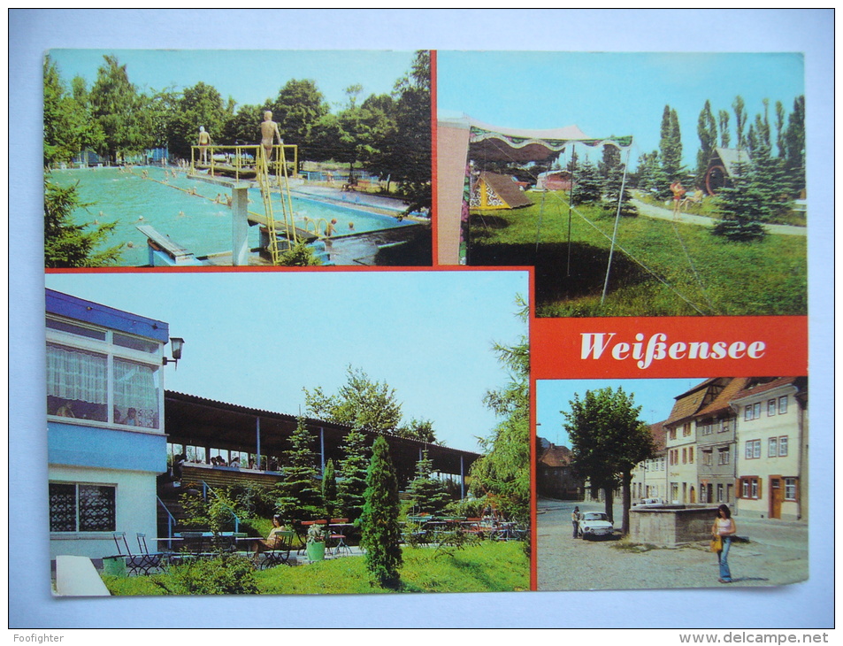 Germany: Weißensee (Kr. Sömmerda) - Schwimmbad Campingplatz Terrassencafé Markt - 1980's Unused - Weissensee