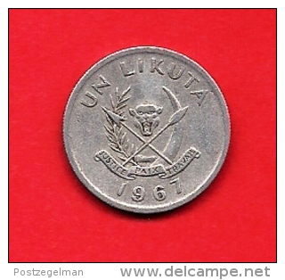 CONGO 1967, Circulated Coin, 1 Likuta, Aluminum, Km 8, C1601 - Congo (Democratic Republic 1964-70)